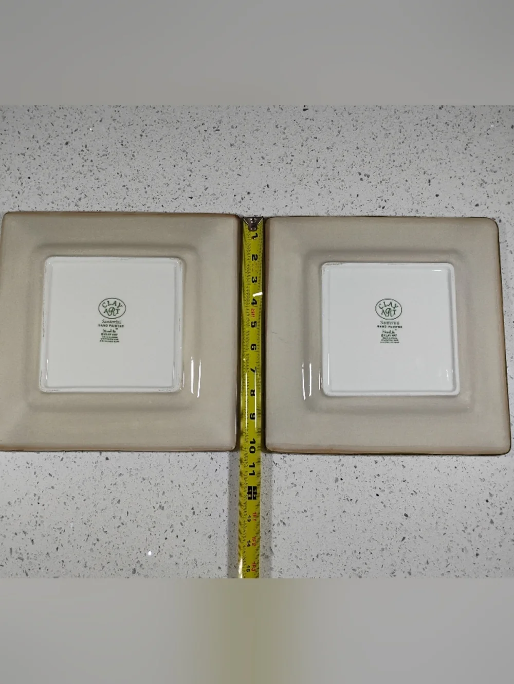 Art Santorini Vintage Hand Painted Olive Motif Ceramic Dinner Plates - Set Of 2